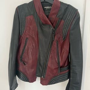 Members only leather racing jacket, large